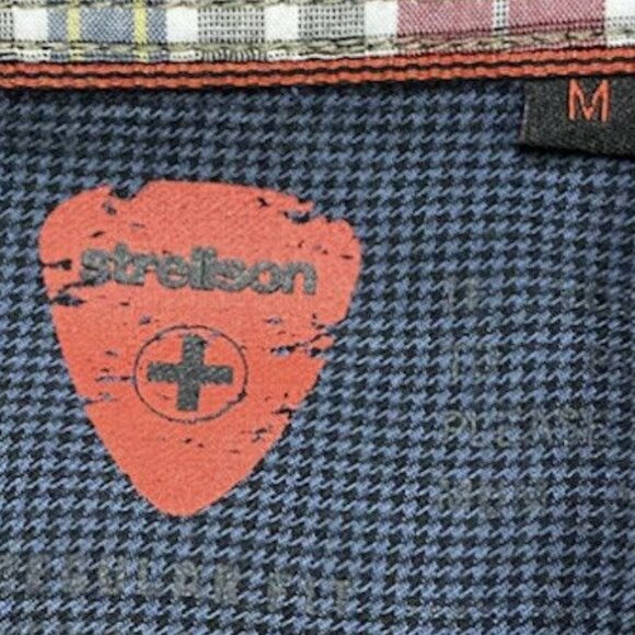Strellson sz M Shirt Mens Plaid Check Button Down Grey Red Normcore Workwear - Picture 3 of 4